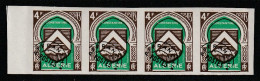 ALGERIE - PREO N°18 En Bande De 4 ** NON DENTELE (1947-58) 4f Sépia Et Vert - Other & Unclassified