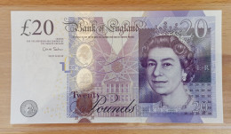 United Kingdom UK GB 20 Pound 2011-2014 Pounds UNC Salmon Smith - 10 Pounds