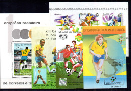 Brasil Hojas Bloque Nº Yvert 25 +47 + 67+ 68 +83 ** FOOTBALL - Blocs-feuillets