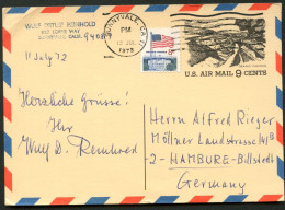 UXC12 Air Mail Postal Card Properly Used Sunnyvale CA To GERMANY 1972 - 1961-80