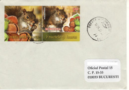 ROMANIA : SQUIRELL & HAZELNUTS On Cover Circulated - Registered Shipping! - Covers & Documents