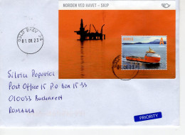 NORWAY: OIL RIGG & SHIP, Cover Circulated To Romania - Registered Shipping! - Used Stamps