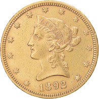 Monnaie, États-Unis, Coronet Head, $10, Eagle, 1892, U.S. Mint, Philadelphie - 10$ - Eagles - 1866-1907: Coronet Head (Tête Couronnée)