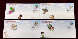 China 2023 Folk Handicraft-Kite 4v FDC - Covers & Documents