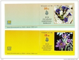 2 Carnets Nature Fleurs Gentiane 1995 De 10 Et 5 Timbres C 181 - 182 / Booklet  Flowers 1995  Mi 4-5 (217-218) - Ongebruikt