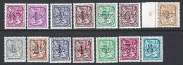 (BL77) Lot 14 Valeurs Préos Type Et Papier Divers Dont Pre 814 P5a Epacar N° Planche  ** - Typo Precancels 1967-85 (New Numerals)