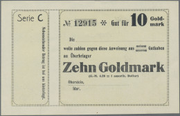 Deutschland - Notgeld - Rheinland: Oberstein, Banken, 1, 2, 10 Goldmark, Kundens - [11] Local Banknote Issues