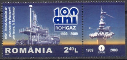 ROMANIA 2009 - 1v - MNH + Label - Society Of Natural Gas - Petroleum - Mineral Gaz - Energy - Gas
