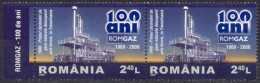 ROMANIA 2009 - 3v - MNH + Label - Society Of Natural Gas - Petroleum - Mineral Gaz - Energy - Gas