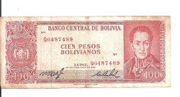 BOLIVIE 100 PESOS L.1962 VF P 163 - Bolivie