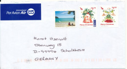 New Zealand Cover Sent To Germany 2017 Kiwi Stamp And Christmas Stamps But No Postmark On Cover Or Stamps - Cartas & Documentos