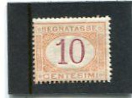 ITALY/ITALIA - 1890  POSTAGE DUE  10c  MINT NH - Postage Due
