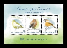 Liechtenstein (die.Marke) 2022 #247/49 (Bl.10) Philatelic Exhibition Birdpex9. Fauna. Birds MNH ** - Ungebraucht