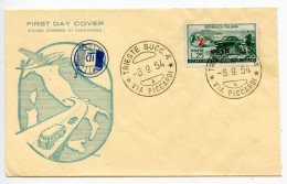 Italy - Trieste 1954 First Day Cover Scott 206 - 25l. Italian Touring Club 60th Anniversary - Poststempel