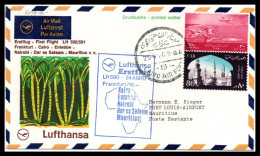 FFC Lufthansa  Frankfurt-Cairo-Entebbe-Nairobi-Dar Es Salaam-Mauritius 1970 - Airmail