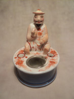 Encrier Porcelaine De Bayeux Décor Au Chinois XIXème (Restaurations) - Andere & Zonder Classificatie