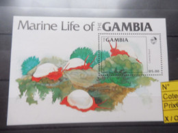 Gambia Gambie Escargot De Mer  Parfait Etat  Neuf Mnh **  Bloc Bl Blok 12 - Schalentiere