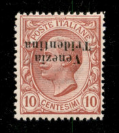 Occupazioni I Guerra Mondiale - Trentino-Alto Adige - 1918 - 10 Cent (22aa) Con Soprastampa Capovolta - Gomma Integra (6 - Otros & Sin Clasificación