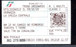 BILLETE DE FERROCRRIL DE ITALIA // DD1 - Europe