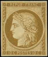 * EMISSION DE 1849 - 1a   10c. Bistre-brun, Grande Fraîcheur, Quasiment **, Superbe. J - 1849-1850 Ceres