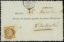 EMISSION DE 1849 - 1    10c. Bistre-jaune, Obl. GRILLE S. Fragt, Càd Du 23/9/50, Frappes Superbes - 1849-1850 Ceres