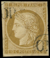 EMISSION DE 1849 - 1    10c. Bistre-jaune, Obl. OR, TB. C - 1849-1850 Ceres