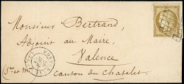 Let EMISSION DE 1849 - 1b   10c. Bistre-VERDATRE, Obl. GRILLE S. LAC, Càd T15 MONTEREAU 26/12/51, TB - 1849-1876: Klassieke Periode