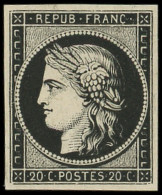 (*) EMISSION DE 1849 - 3j   20c. Noir, Impression Fine, Tirage De Londres, TB - 1849-1850 Ceres