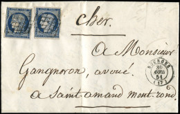 Let EMISSION DE 1849 - 4a   25c. Bleu Foncé (2), Obl. GRILLE S. LAC, Càd T15 BOURGES 30/4/51, TTB - 1849-1876: Periodo Clásico