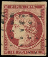 EMISSION DE 1849 - 6     1f. Carmin, Obl. GROS POINTS, TB. Br - 1849-1850 Ceres