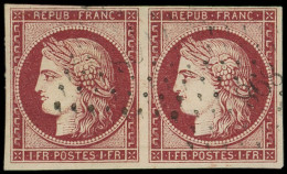 EMISSION DE 1849 - 6     1f. Carmin, Nuance Vive, PAIRE Obl. PC 898, TTB. C - 1849-1850 Ceres