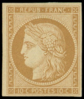 * EMISSION DE 1849 - R1f  10c. Bistre Clair, REIMPRESSION, Clair, Aspect TB - 1849-1850 Ceres