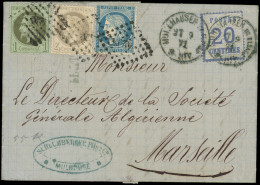 Let ALSACE-LORRAINE - Affranchissements Mixtes Avec France N°6 20c. Bleu Obl. Càd MUHLHAUSEN 27/9/71 S. LAC, MIXTE Avec  - Lettres & Documents