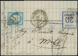 Let ALSACE-LORRAINE - Affranchissements Mixtes Avec France N°6 20c. Bleu MIXTE Avec France N°37, Les 2 Obl. GC 4139 S. L - Lettres & Documents