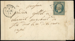 Let OBLITERATIONS PAR DEPARTEMENTS - 14/CANTAL N°10 Obl. PC 2451 S. LAC, Càd T15 PLEAUX 2/4/54, TTB - 1849-1876: Klassik