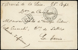 Let OBLITERATIONS PAR DEPARTEMENTS - 16/CHARENTE INFERIEURE Cachet 21e CORPS/QUARTIER GENERAL/POSTES S. Env. De La 2e Ar - 1849-1876: Klassik