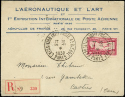 Let POSTE AERIENNE - 6d  Vue De Marseille, 1f.50 Carmin, E.I.P.A. 30, Obl. 14/11/30 S. Env. De L'Expo, L'Aéronautique Et - 1927-1959 Lettres & Documents