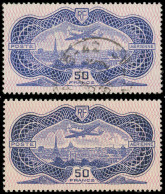 * POSTE AERIENNE - 15  50f. Burelé, Neuf Et Obl., TB - 1927-1959 Neufs