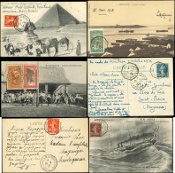 Let Oblitérations Maritimes - Marseille à La Réunion Et La Réunion à Marseille, Lot De 14 Lettres Et 9 CP Affr. Divers F - Correo Marítimo