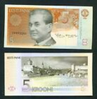 ESTONIA  -  1994 5 Kroon UNC  Banknote - Estonie