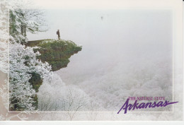 Natural State Arkansas USA Large Postcard 11 Cm X 15 Cm Hawksbill Crag At Buffalo River National Park Winter Snow - Autres & Non Classés