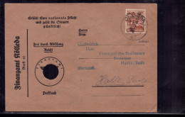 Brief All. Besetzung Kölleda Nach Halle Saale 1948 + Altsignatur - Briefe U. Dokumente