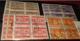 1934 QUARTINE USATE SEGNATASSE 8 VALORI - Postage Due