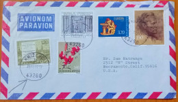 YOGOSLAVIA-CROATIA 1977, COVER USED TO USA, 5 DIFFERENT STAMP,  PRESIDENT TITO, FLOWER, EUROPA 1976, KRIZEVCI CITY CANCE - Briefe U. Dokumente