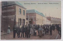 Saint-Ouen (Somme) - Sortie De L'Usine Porte Principale Cpa Toilée Colorée - Saint Ouen