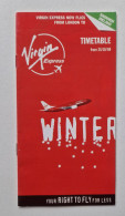 Guide Horaires : VIRGIN EXPRESS 1998 - Timetables