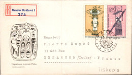TCHECOSLOVAQUIE LETTRE FDC RECOMMANDEE "MUSEE ETHNOLOGIQUE" POUR LA FRANCE 1966 - Brieven En Documenten