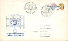 TCHECOSLOVAQUIE LETTRE FDC "JOURNEE DU TIMBRE" POUR LA FRANCE 1977 - Covers & Documents