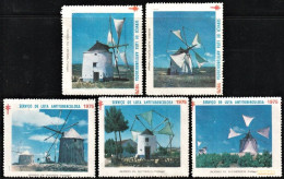 Portugal 1975, Vignettes/ Vinhetas Tuberculosos - Moinhos > Luta Antituberculosa -|- Série Complète - MNH - Emissions Locales