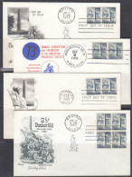 SALE !! 50 % OFF !! ⁕ USA 1959 ⁕ 2½ C. Bunker Hill ⁕ 4v FDC Covers Boston & Los Angeles - 1951-1960